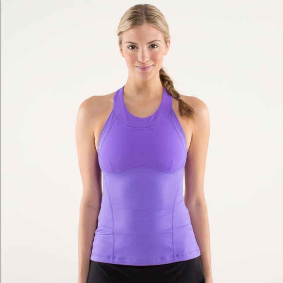 lululemon athletica Tops - 𝅺Lululemon Power Purple Make It Count High Neck Keyhole Mesh Racerback Tank​
